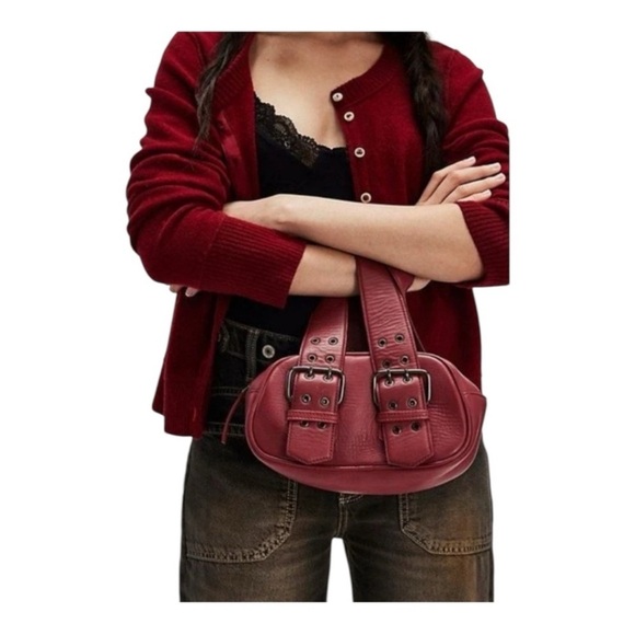 Free People Accessories - Free People Say Yes Bag in Maroon/Red Leather Retail $78 NWOT